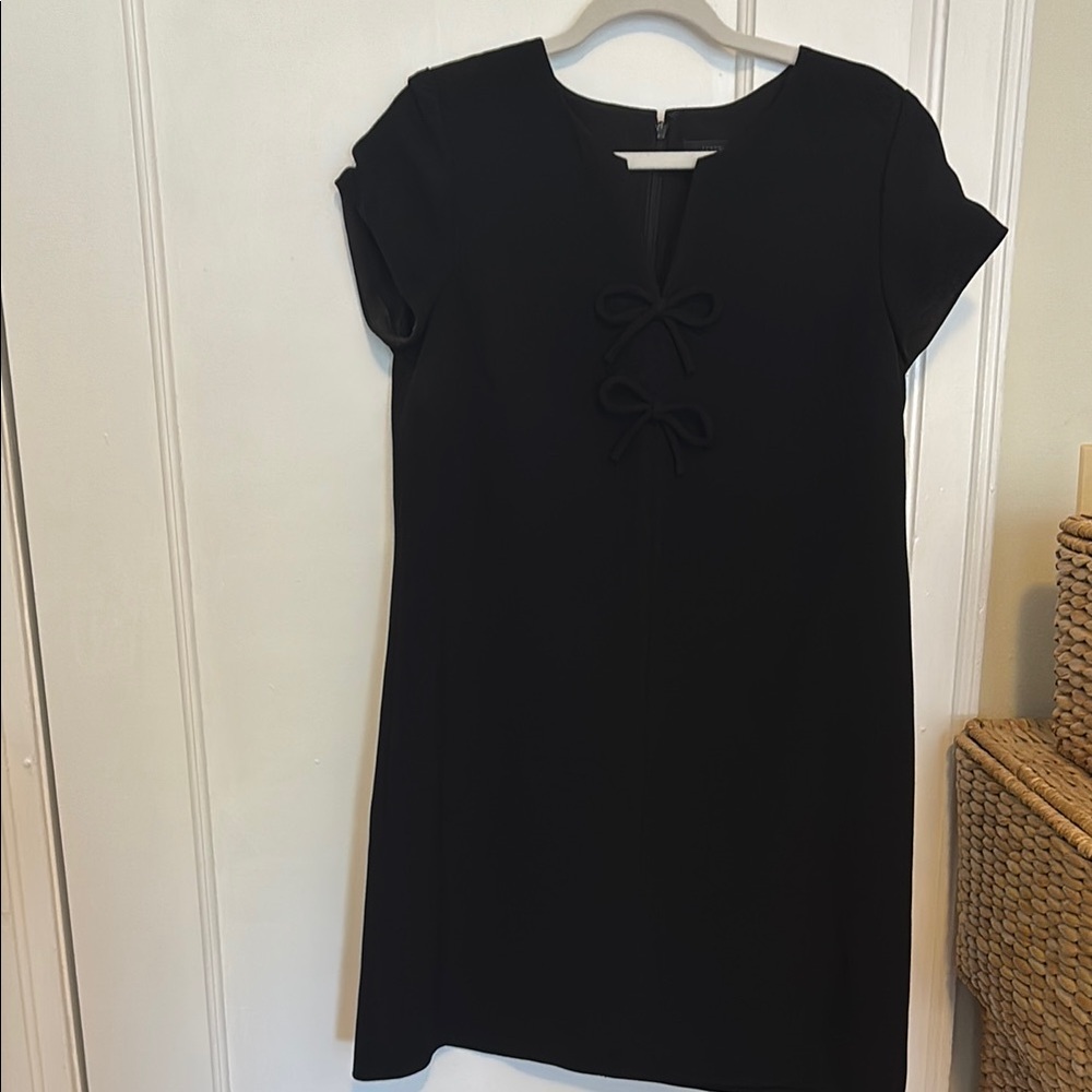 J. Crew Black Sheath Mini Dress Crew Neck Short Sleeve